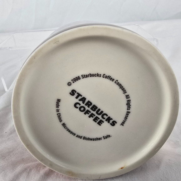 Starbucks Guatamala Coffee Mug Tea Cup 2006 Ceramic Brown & White 20oz - Picture 6 of 7